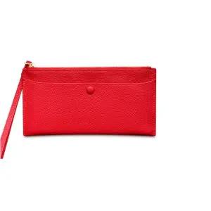 지퍼 카드 장지갑 여성 얇은 가방 지갑 레드