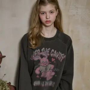 허프 홉피 레글런 피그먼트 맨투맨 스모크블랙