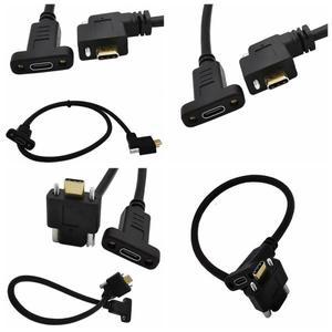 USB 3.1 타입-C 암 패널 마운트 스크류형 90도 상하좌우 수 데이터 케이블 포함) 0.3m 2.0m