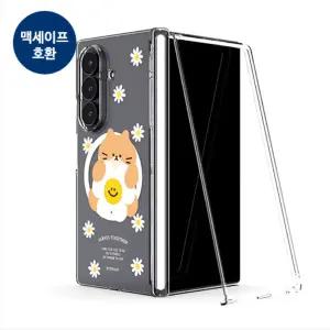 Z폴드7 초슬림 동물 데이지 오토 힌지보호 맥세이프 호환 마그네틱 클리어 하드케이스 TRY