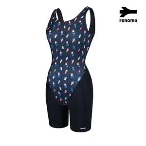 [레노마수영복]여성 실내 아이스크림 2부 반신 수영복 블랙 RN-LS2F863-BK