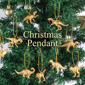 크리스마스 16 미니어처 황금 공룡 모양의 장식품 트리 장식 파티 DIY