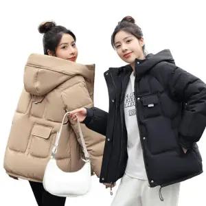 패딩 자켓 플로우 여자 점퍼 후드 여성 스트링 크롭 오버핏 숏 CL137