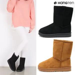 행텐 AG-NEWHI 여성용 스웨이드 하이 부츠 퍼 부츠 겨울용 털안감 부츠
