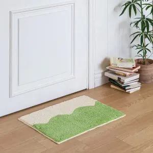 [보리보리/파크론]자카드 러그 발매트 플로우그린 60x45cm