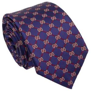 625461 네이비 GG 롬버스 자카드 슬림 실크 넥타이