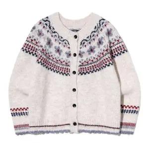 [롯데백화점]유씨엘에이 여성 노르딕 플로럴 버튼 가디건