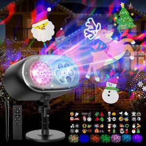 12-in-1 크리스마스 할로윈 프로젝터 조명 야외 방수, 2025 업그레이드 홀리데이 프로젝터 조명 3D 다이내믹 오션 웨이브+ 패턴, 더 선명한 고스트/스켈레톤/펌킨/데비 페이스 조명 파티 장식용