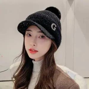 여자 겨울 방한 따뜻한 스키 룩 털 방울 니트 모자