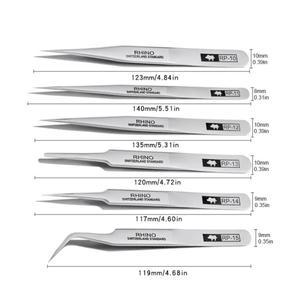 일본 RHINO RP 시리즈 핀셋 전자 제품용 내산성 및 항자성 고정밀 직선 엘보 지그