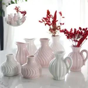 도자기 작은 미니화병 조화 예쁜 데코 꽃한송이 꽃병 용화병 앤틱화병 예쁜 도자기화병 디자인화병 꽃병