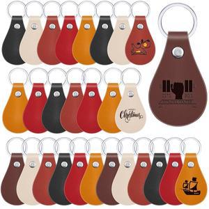 타이인 30개 가죽 키포브 키트(DIY 공예용 PU 블랭크)와 각인 열쇠고리(다색)를 위한 열쇠고리(리벳 포함)