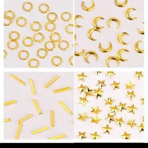 네일 골드 스톤 스티커 파츠 젤 재료 셀프 아트 용품 스타 100개