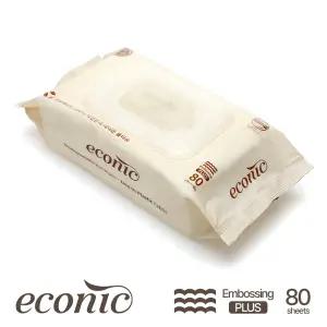 에코닉 브라운 60gsm 엠보싱 플러스 레이온100% 생분해원단 캡형 80매