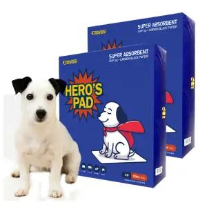 멍냥임당 히어로스 HERO'S PAD 프리미엄 배변패드 고흡수 소형 50X40cm(40g) 100매 중형 76X60cm(80g) 50매 강아지 애견 펫 반려견 소변 배변 훈련