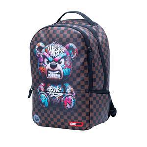 스트리트 아트 그래피티 백팩 디자이너 여행 데이팩 15.6인치 노트북 경량 멀티 수납 백팩(앵그리 베어)