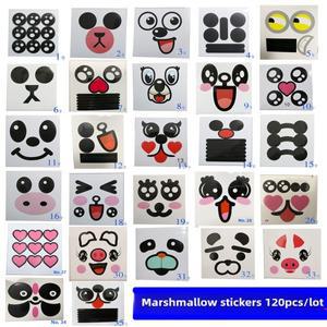 120개 식품 접촉 등급 솜사탕 스티커 만화 캐릭터 (식용이 아닌 장식품) 기 부품용