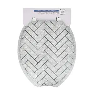 (중 U형 그레이) 헤링본 소프트 변기 커버/좌변기/카바/시트/카버/양변기/덮개/화장실/뚜껑/두꺼운/대변기