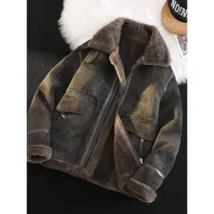 남자무스탕 스웨이드무스탕 자켓 남자 겨울 양털 재킷