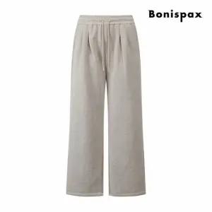 [보니스팍스] 핀턱 헤링본 와이드 밴딩 기모 팬츠 (XPBPT010M0)