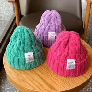 꽈배기 니트비니 방한골지 모자