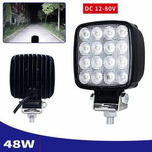 화물차작업등 써치라이트 해루질 2Pcs 12V - 80V 48W LED 지게차 헤드 라이트 로더 전면 조명 굴삭기 작업