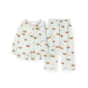 [오르시떼](의정부점)여아동 G103 핫도그까미유 긴소매 파자마 세트