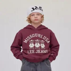 leekids 베어LEE 그래픽 후디 버건디 LK2504HD33BU