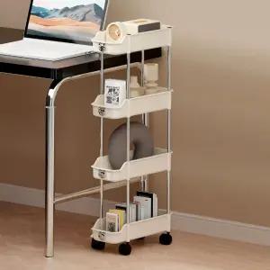 4단 틈새수납장 플라스틱 핸드카트 트롤리 이동 보관함 장난감 북트 북카트 식 스토리지