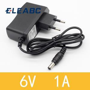 [호환품]AC 100V-240V 컨버터 어댑터 DC 6V 1A 1000mA 전원 공급 장치 EU 플러그 5.5mm x 2.1mm 6V1A 1 개