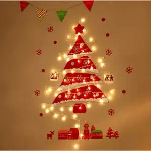 (전구포함) DIY 펠트 크리스마스 벽트리/트리/만들기/교회/성탄/세트/츄리/네온/LED/XMAS/풀세트/가정용
