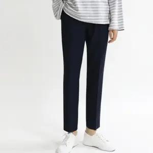 남성 데일리 패션 웨어 허리 벤딩 슬렉스 바지 네이비