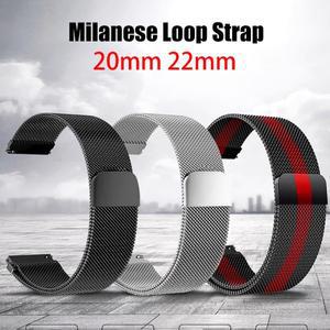 22mm 밀라노 루프 스트랩  갤럭시 시계 6 5 4 44mm 클래식 액티브 2 팔찌  Gt 마그네틱 밴드