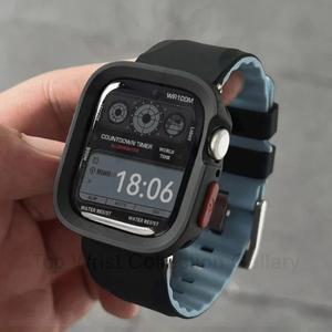 실리콘 스트랩 + TPU 케이스 iWatch Ultra2 Apple 10/9/8/2/3/4/5/6/7 46 49 45mm 보호 커버 팔찌 41