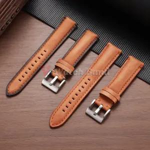 소가죽 가죽 시계 스트랩 20mm 22mm 24mm 화석 밴드 삼성 갤럭시 워치 7/6/5/4 빈티지 브라운 퀵 릴리즈 팔