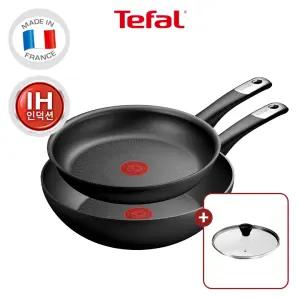 [테팔] 퍼펙트 터치 티타늄 3X 인덕션 프라이팬 2종 (팬24+웍28) +레온유리뚜껑28