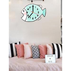 물고기 시계 횟집 개업 풍수 벽시계 스크린 조명 이자카야 북유럽 이사 LED벽시계