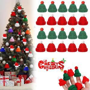 크리스마스 미니 모자, 컬러, 걸이식 손가락 롤리팝 병, DIY 파티 장식