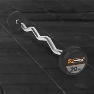 프로이스 고정 바벨 컬 곡선 바 봉 그립 홈트 20kg