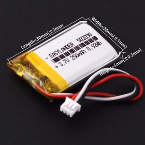 JST 1.25mm 3핀 402030 3.7V 200mAh 리튬 폴리머 LiPo 충전식 배터리 302030 502030 602030 702030 802030