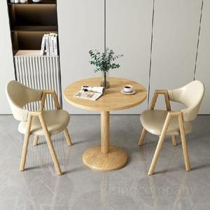 티테이블세트 2인 원목 나무 2인용 가죽의자 카키 3인용 식탁의자 소파 거실