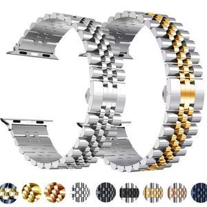 Apple Watch 밴드 용 스테인레스 스틸 스트랩 Ultra SE 10 9 8 7 6 5 고급 금속 시계 46mm 45 41 40mm