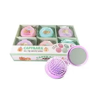 카피바라 미니거울 (1박스/12개) 휴대용 손거울 머리빗