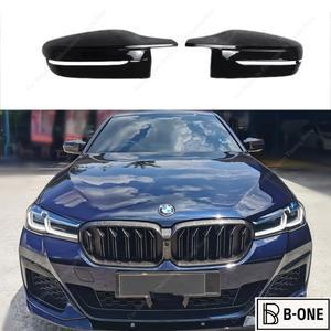 M스타일 글로스 블랙 후면보기 미러 커버 캡 트림 쉘 프레임 BMW G30 G31 520d 530i 2017-2023 튜닝