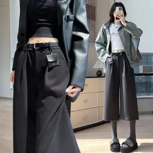 여성패션 겨울 바지 칠부 모직 빈티지 와이드 가을 캐주얼 하의 선물 액세서리 힛템