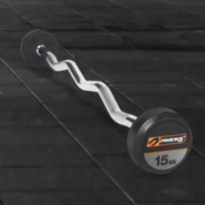 프로이스 고정 바벨 컬 곡선 바 봉 그립 홈트 15kg