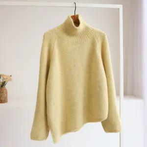 [잇수다] 라텔로 사선 언발 컬러 루즈핏 폴라 니트