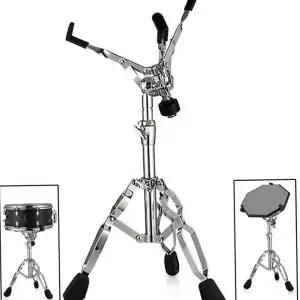 드럼 연습 패드 스탠드 휴대용 연습용 거치대 스네어 드럼 스탠드 25mm 삼발이 악기 드럼톰 미끄럼 크롬