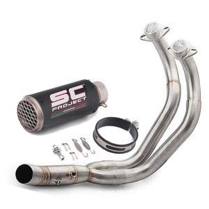 Yamaha MT07 R7 xsr700 수정된 배기 전면 섹션 스테인레스 스틸