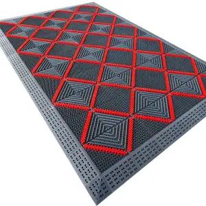 브러쉬발판 바닥 모듈형 미끄럼방지매트 입구 야외 60x90cm 실외 논슬립